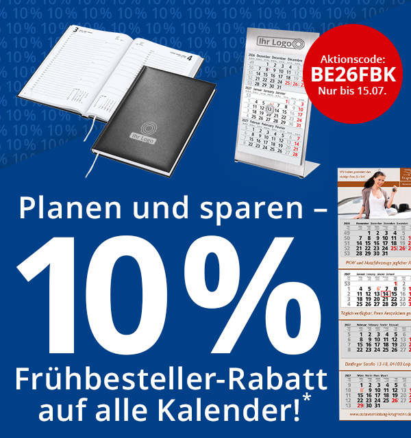  10% Rabatt auf alle Kalender