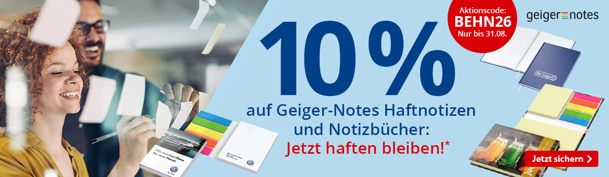  10 % auf Geiger-Notes Haftnotizen und Notizbücher! 