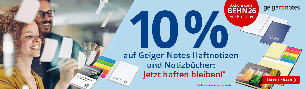  10 % auf Geiger-Notes Haftnotizen und Notizbücher! 