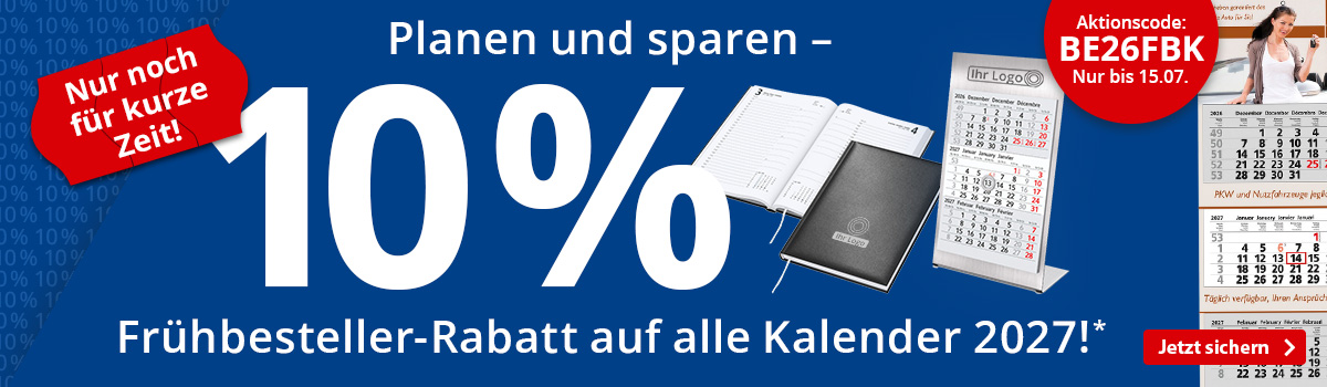  10% Rabatt auf alle Kalender 2027! 