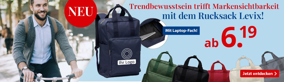  Markensichtbarkeit mit dem Rucksack Levix 