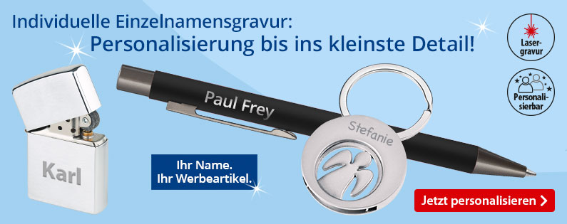 Werbeartikel mit Einzelnamensgravur versehen lassen