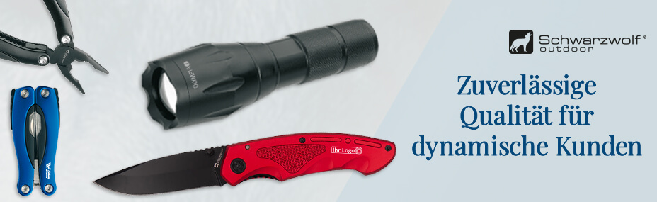 Hochwertige Schwarzwolf Taschenmesser & Outdoor-Werbeartikel - Erfolgreiche Werbeartikel im BETTMER Onlineshop