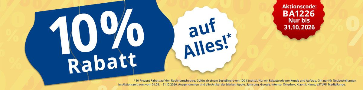 10 Prozent Rabatt auf Alles