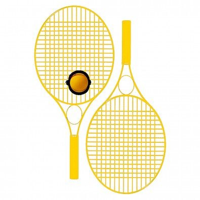 Tennis-Set Pro Colour mit Werbefeld, standard-gelb Tennis-Set Pro Colour mit Werbefeld, standard-gelb