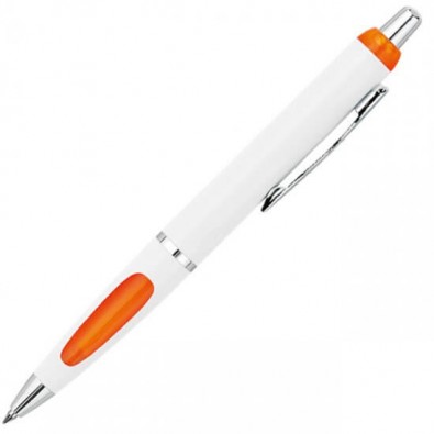 LANCE Druckkugelschreiber Clic, Weiß/Orange LANCE Druckkugelschreiber Clic, Weiß/Orange