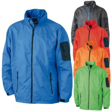 Original James & Nicholson Windbreaker Outdoor Jacke Orange/Carbon | XXL