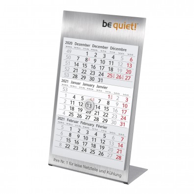 Edelstahl 2-Jahres-Tischkalender 2020/2021, Silber Edelstahl 2-Jahres-Tischkalender 2020/2021, Silber