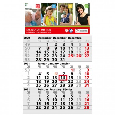 3-Monats-Wandkalender Basic 2020, Hellgrau 3-Monats-Wandkalender Basic 2020, Hellgrau