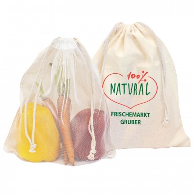 Baumwoll Veggie Bag Mumbai, groß, natur Baumwoll Veggie Bag Mumbai, groß, natur
