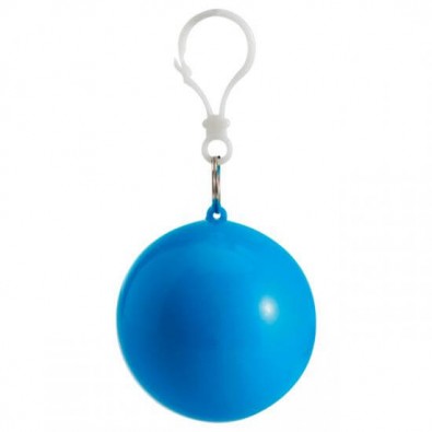 Notfallponcho im Kunststoffball Hellblau