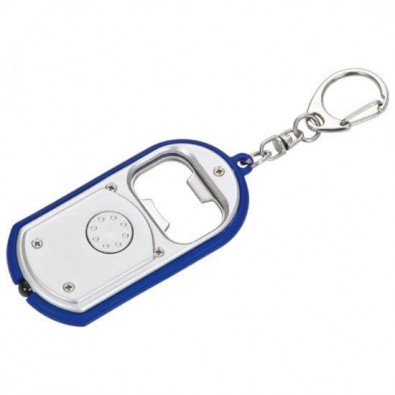 Schlüsselleuchte mit Kapselheber, Silber/Blau Schlüsselleuchte mit Kapselheber, Silber/Blau