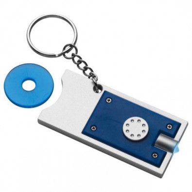 Schlüsselleuchte mit Einkaufswagenchip Blau Schlüsselleuchte mit Einkaufswagenchip Blau
