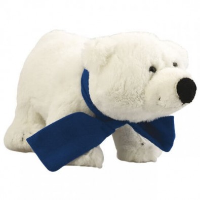 Softplüsch-Eisbär Freddy mit Schal Blau