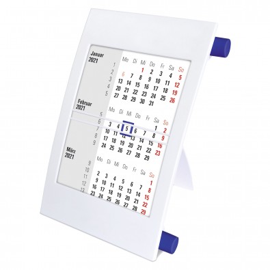 2-Jahres-Tischkalender 2021/2022, Weiß/Blau 2-Jahres-Tischkalender 2021/2022, Weiß/Blau