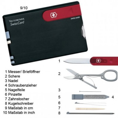 Original Victorinox Swiss-Card, Schwarz/Rot Original Victorinox Swiss-Card, Schwarz/Rot