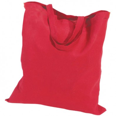 Baumwolltasche mit kurzen Henkeln, Rot, 4-farbig bedruckbar Baumwolltasche mit kurzen Henkeln, Rot, 4-farbig bedruckbar