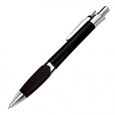 Metall-Kugelschreiber Lugano, Schwarz Metall-Kugelschreiber Lugano, Schwarz