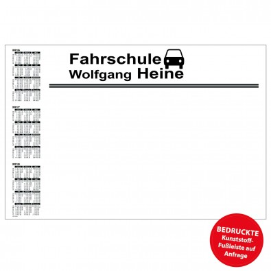 Schreibunterlage mit Kalender links | inkl. 1-farbigem Druck