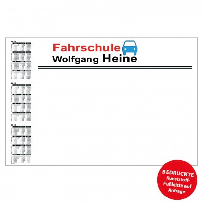 Schreibunterlage, mit Kalender links, inkl. 3-farbigem Druck Schreibunterlage, mit Kalender links, inkl. 3-farbigem Druck