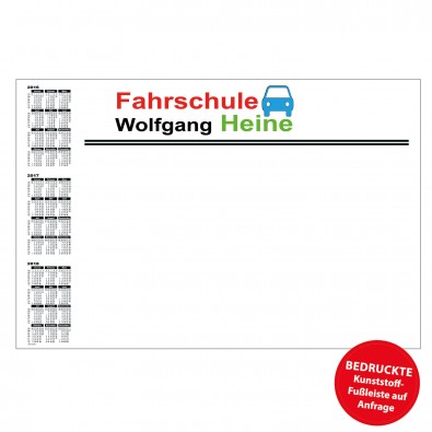 Schreibunterlage, mit Kalender links, inkl. 4-farbigem Druck Schreibunterlage, mit Kalender links, inkl. 4-farbigem Druck