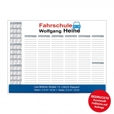 Schreibunterlage mit Kalender und Wochentage | inkl. 3-farbigem Druck