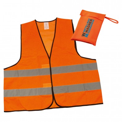 Warnweste im Etui, Orange Warnweste im Etui, Orange