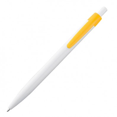 Druckkugelschreiber Kiew, Weiß/Gelb Druckkugelschreiber Kiew, Weiß/Gelb