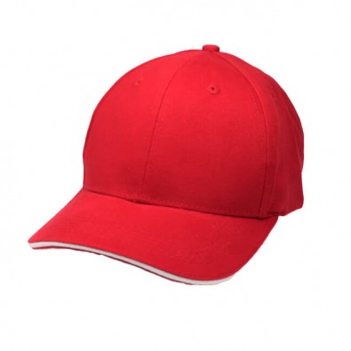 6-Panel-Sandwich-Cap Rot/Weiß