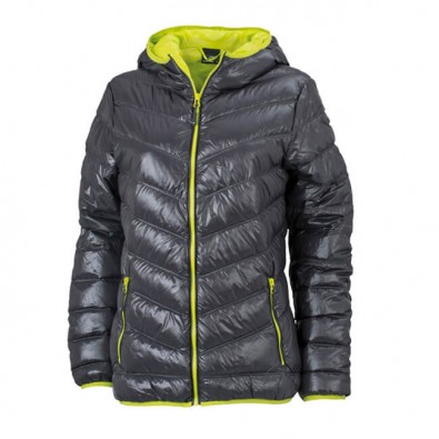 Original James & Nicholson Daunenjacke für Sie Carbon/Acid-Yellow | S