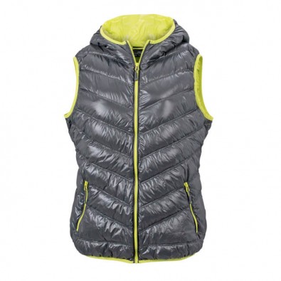 Original James & Nicholson Daunenweste für Sie Carbon/Acid-Yellow | S