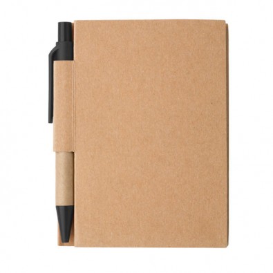 Notizbuch mit Kugelschreiber Mini Natur/Schwarz