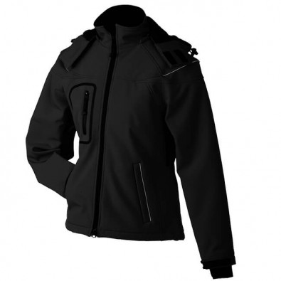 Original James & Nicholson Softshell-Jacke für Damen Black | S
