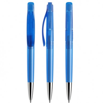 Prodir® Druckkugelschreiber DS 2 mit polierter Metallspitze Himmelblau Transp. Prodir® Druckkugelschreiber DS 2 mit polierter Metallspitze Himmelblau Transp.