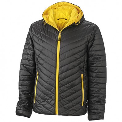 Original James Nicholson Herren Lightweight-Wendejacke, Black/Yellow, M Original James Nicholson Herren Lightweight-Wendejacke, Black/Yellow, M