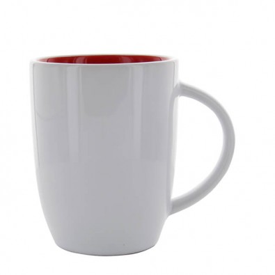 Keramikbecher Elise, Weiß-Rot Keramikbecher Elise, Weiß-Rot