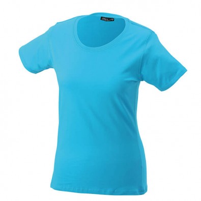 Original James & Nicholson Rundhals T-Shirt für Damen Türkis | S Original James & Nicholson Rundhals T-Shirt für Damen Türkis | S