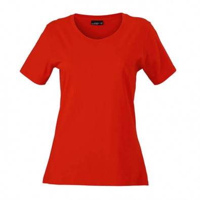 Original James & Nicholson Rundhals T-Shirt für Damen Rot | S