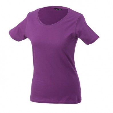 Original James & Nicholson Rundhals T-Shirt für Damen Lila | S