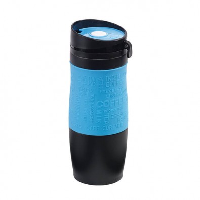 Metall-Isolierbecher Grip Schwarz-Hellblau Metall-Isolierbecher Grip Schwarz-Hellblau