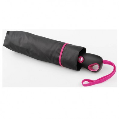 Automatik-Taschenschirm Boom Schwarz-Pink