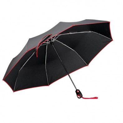 Automatik-Taschenschirm Boom Schwarz-Rot