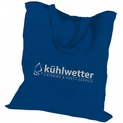 Baumwolltasche, kurze Henkel, Navyblau, 4-farbig bedruckbar Baumwolltasche, kurze Henkel, Navyblau, 4-farbig bedruckbar