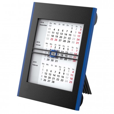 2-Jahres-Tisch-Drehkalender, Schwarz/Blau 2-Jahres-Tisch-Drehkalender, Schwarz/Blau