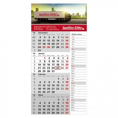 4-Monats-Wandkalender Memo 2019
