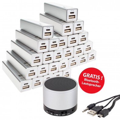 Powerbank Spar-Set, 31-tlg. Silber