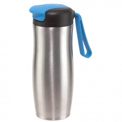 Edelstahl-Isolierbecher Take it, Silber/Blau Edelstahl-Isolierbecher Take it, Silber/Blau
