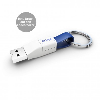 Ladekabel 2in1 ZWEINS® PLUS Weiß/Blau Ladekabel 2in1 ZWEINS® PLUS Weiß/Blau