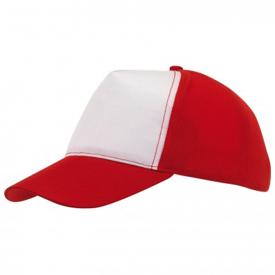 5-Panel-Cap Breezy Rot/Weiß