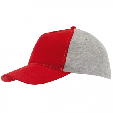 5-Panel-Cap Trend Rot/Grau